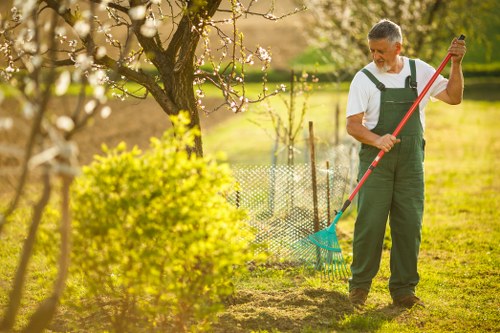 Professional landscaping in Eastham showing pathways, beds, and natural style